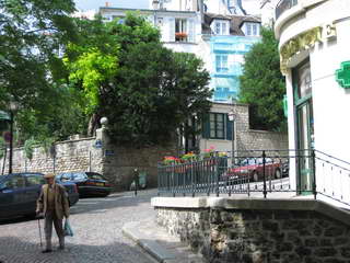 Een straat in Montmatre